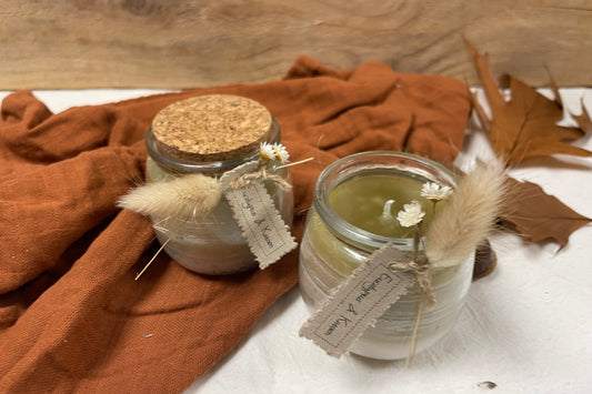 Geurkaarsje in een potje