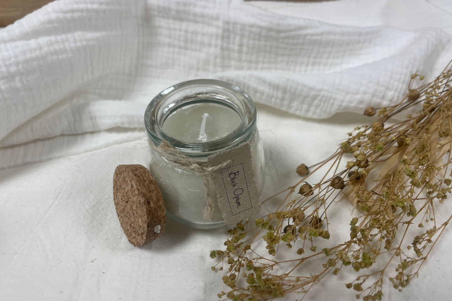 Geurkaarsje in een potje