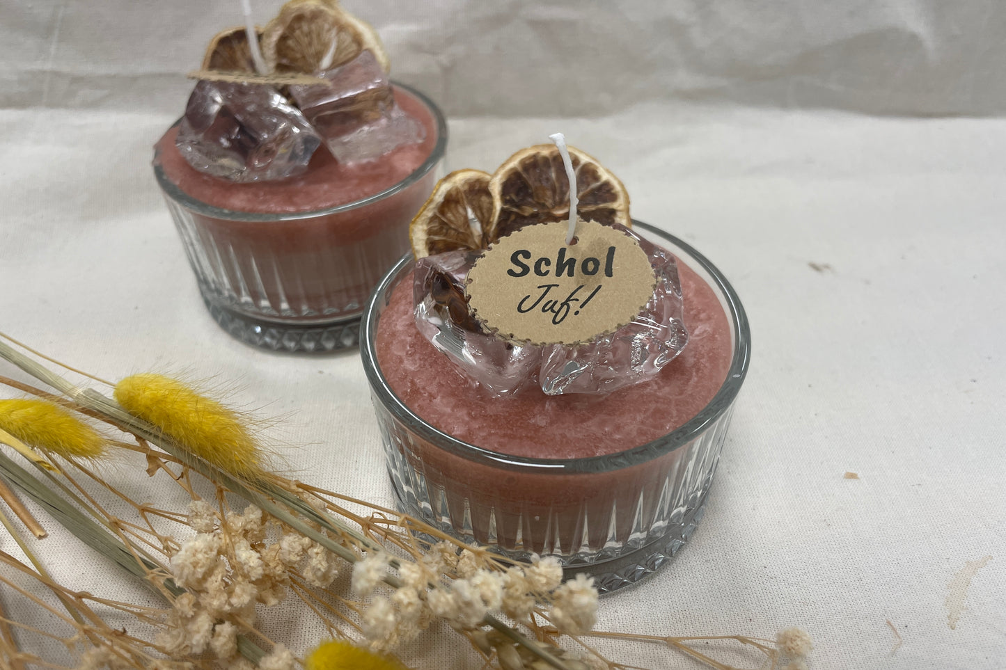 Kaars cocktail “Schol juf!”
