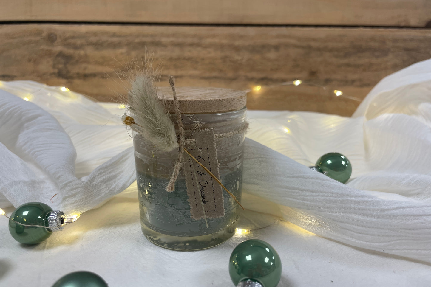 Geurkaars in potje met houten deksel