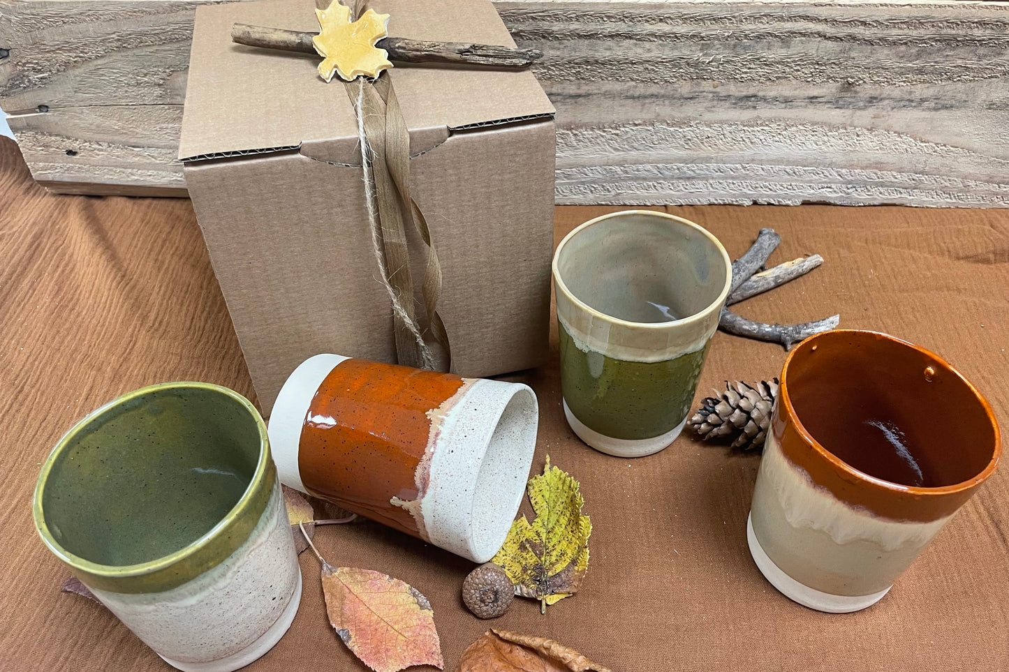 Set van 4 bekers in een geschenkdoosje