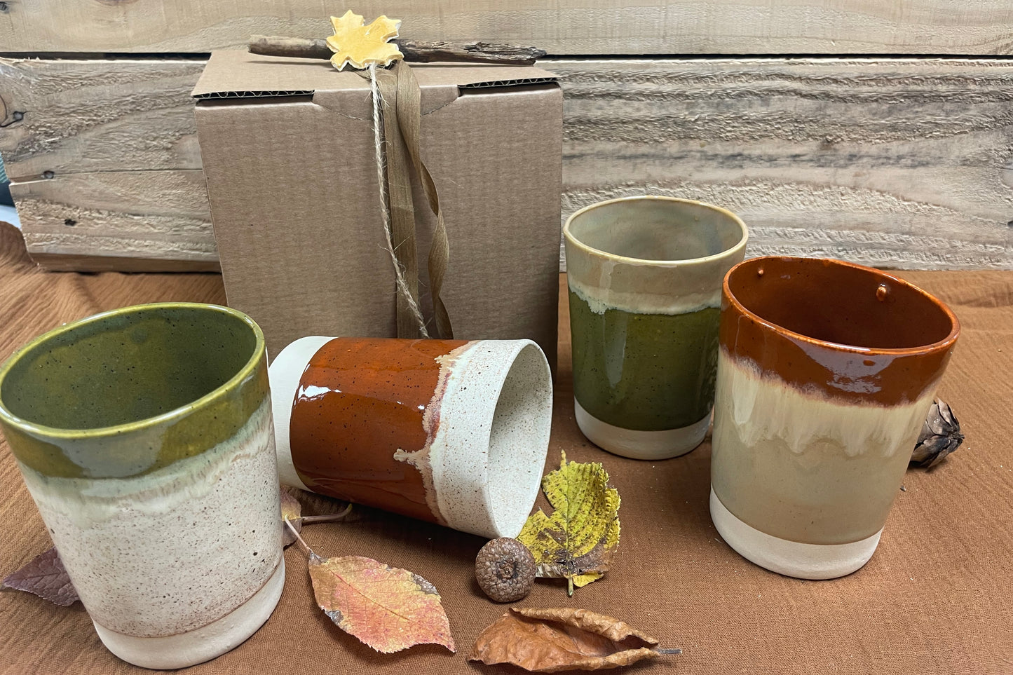Set van 4 bekers in een geschenkdoosje
