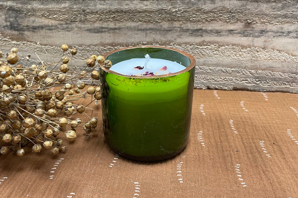 Kaars in recyclage glas