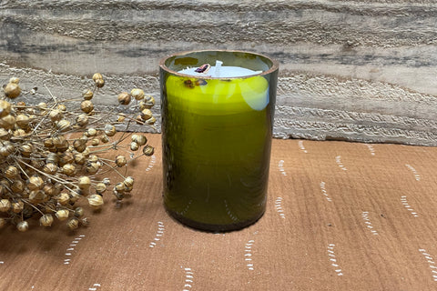 Kaars in recyclage glas