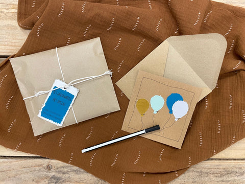 Wenskaartjes FEEST! Goud-blauw